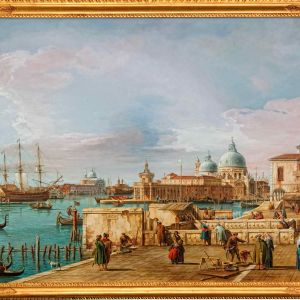 Canaletto - Ingresso Al Canal Grande Dalla Fine Ovest Del Molo (Cm. 115 X 154 - Olio Su Tela)
