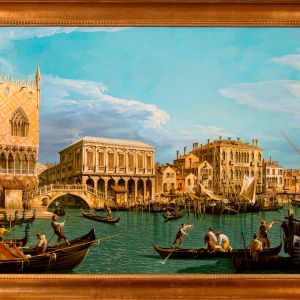 Canaletto - Il Molo E La Riva Degli Schiavoni Dal Bacino Di San Marco (Cm. 47 X 64 - Olio Su Tela)