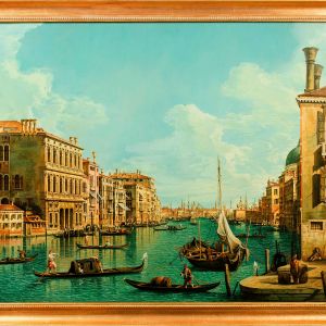 Canaletto - Il Canal Grande Da Campo San Vio Verso Il Bacino (Cm. 85 X 69 - Olio Su Tela)